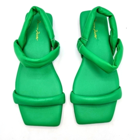 Massimo Matteo Tubular straps Emerald Green Sandals Size 6 M - Picture 3 of 11